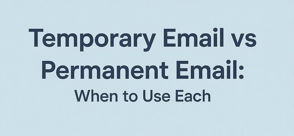 Temporary Email vs Permanent Email: When to Use Each